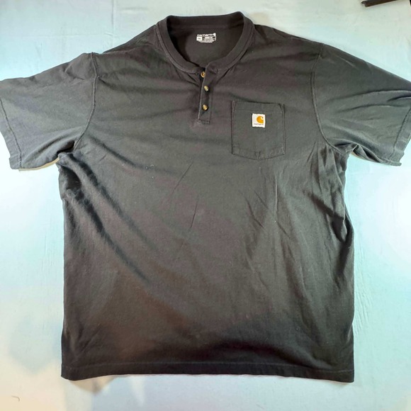 Carhartt Other - Carhartt Mens 2XL Loose Fit Short Sleeve Henley Pocket T-Shirt Black Workwear